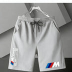 BMW Y2k Print Shorts Men Summer Casual Streetwear Gym Fitness Sports Five-point Pants Elastic Waist Loose Comfort Daily Bottoms