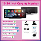Universal Portable Wireless Carplay Screen for Car with Android Auto Touchscreen Car Stereo System