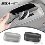 SEAMETAL Car Glasses Case Wear-Resistant PU Leather Sunglasses Holder Hook and Loop Fastener Eyewear Protection Box Scratch-Free