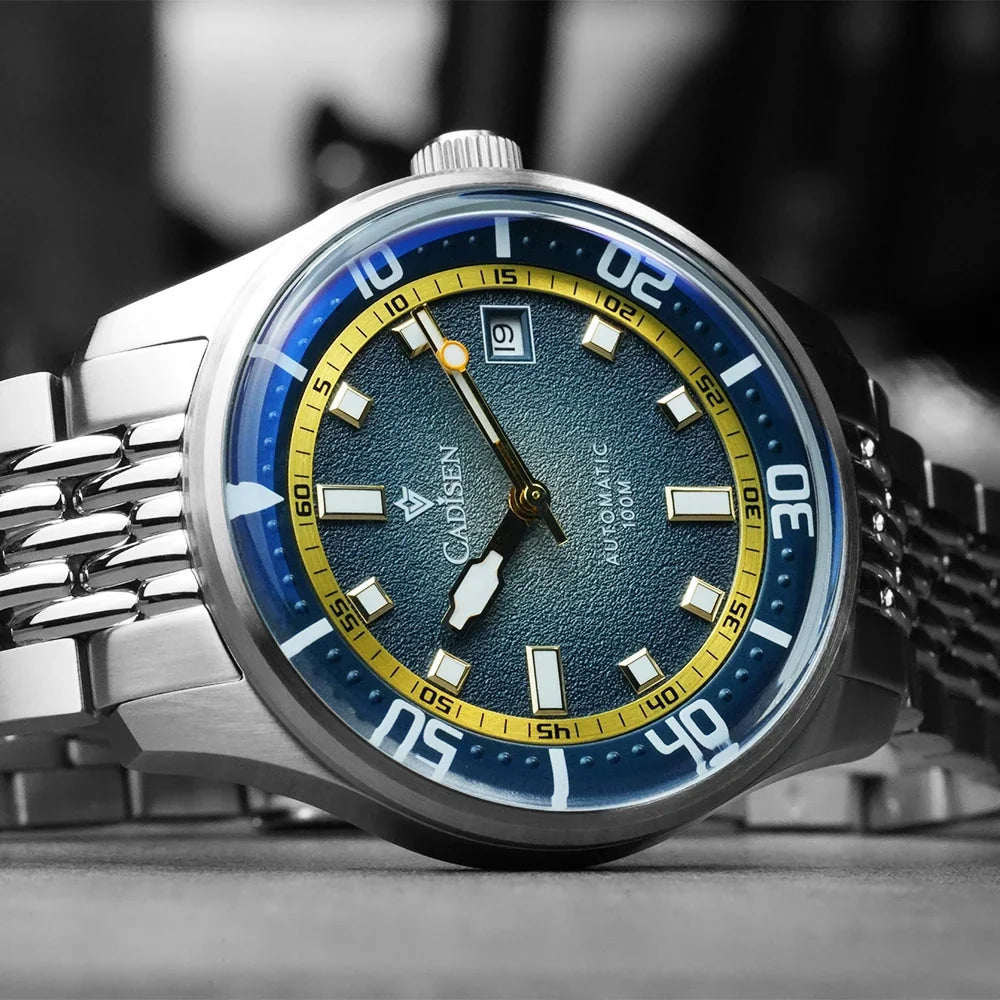 CADISEN Automatic Mechanical Watch Man Silver Business Casual Waterproof Watch Japan MIYOTA 8215 Movement Luminous Men's Watch