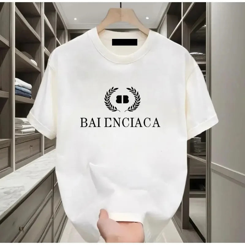 The latest 100% classic printed loose-fitting short-sleeved shirt is a high-quality top suitable for both men and women.