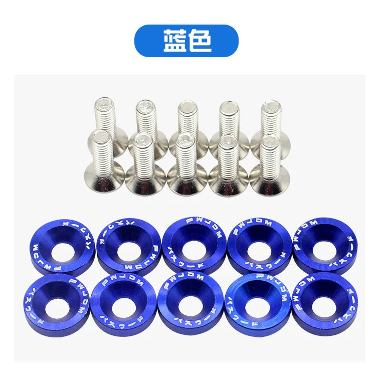 JDM Fender Washers M6 Bolt Set Car Modification Gasket Screw Fender Bumper Engine Aluminum Concave Screws Hex Fastener for Honda