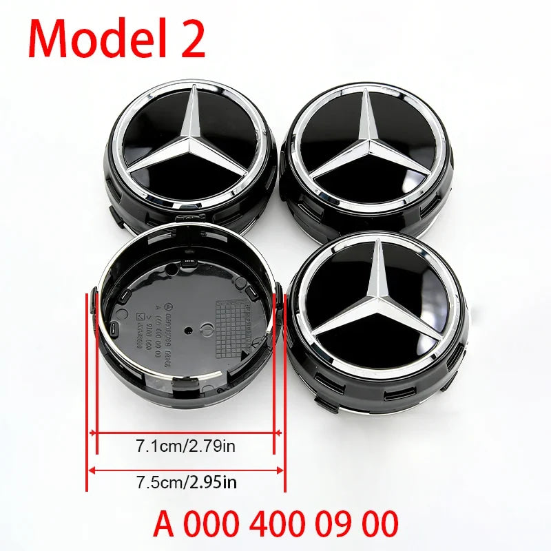 4Pcs 60mm 75mm Car Wheel Center Hub For Mercedes Benz AMG class W205 W203 GLC GLK W206 W220 W211 A180 Cap Rim Cover Accessories