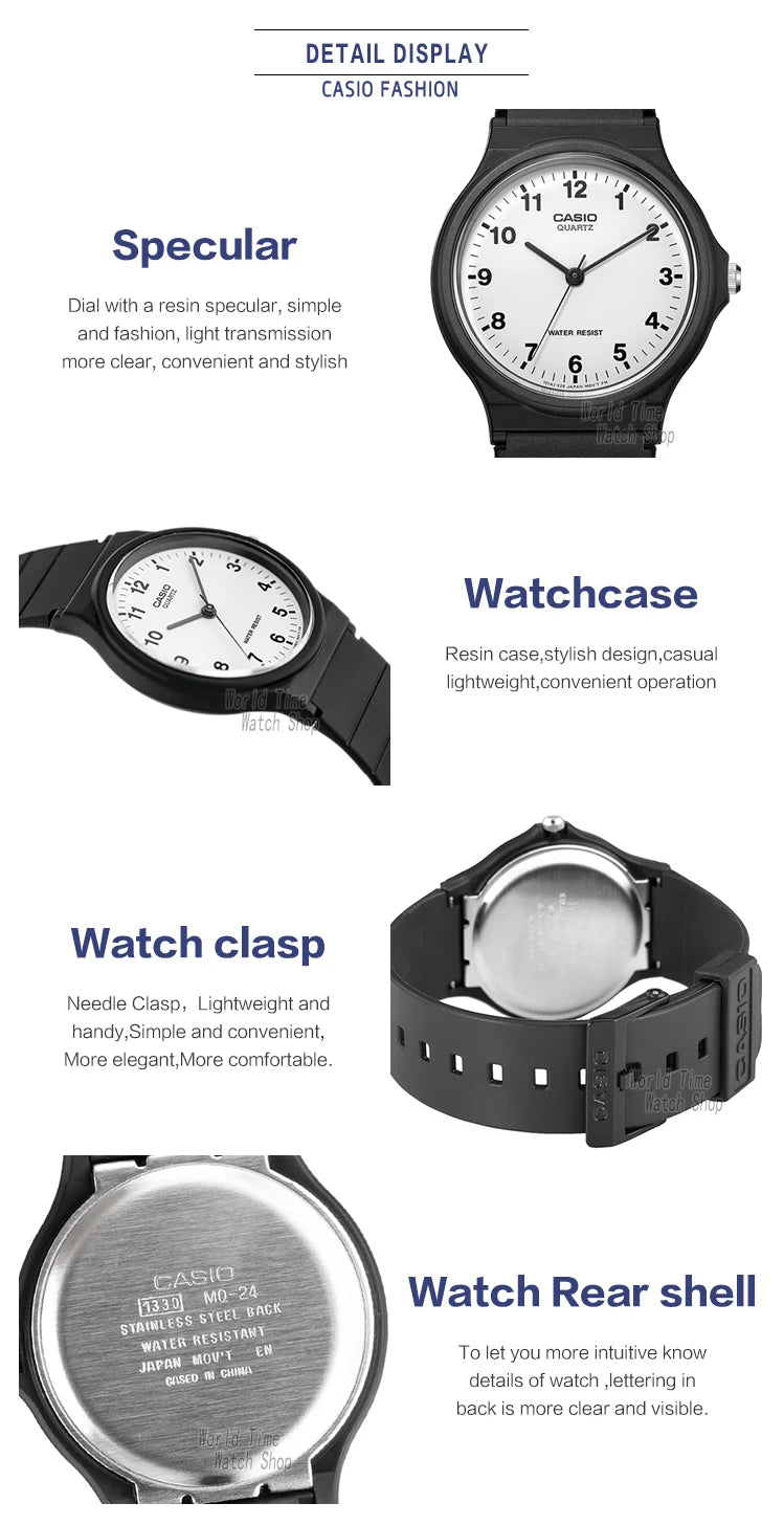 Casio Watch Classic Stylish Simplicity Design Digital Display Quartz Movement Water Resistant Men's And Women's MQ-24-7B/7B2