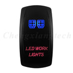 Waterproof 5 Pins SPST On/Off Rocker Switch Blue & Red Led 20A/12V 10A/24V Toggle Switch GPS for Cars,Trucks, RVs, Boats