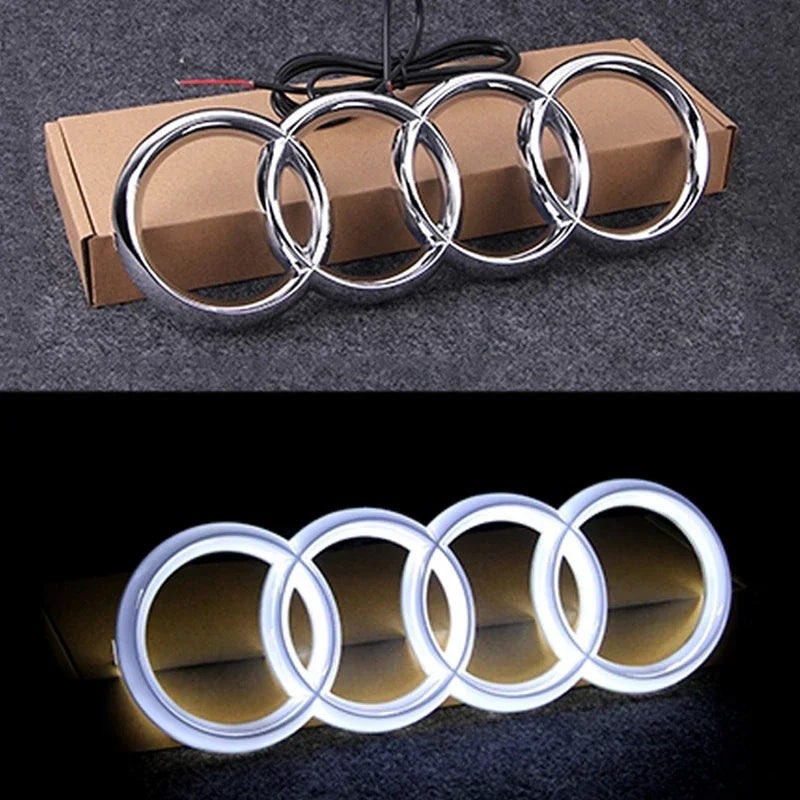 for Audi LED Logo Light Car Front Grille Badge Emblem Sticker A3 A4 A5 A6 Q5 RS5 A4L Q3 A8 Decals Auto Exterior Decoration