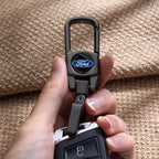 Anti-Lost Car Metal Keychain 3D Styling Badges Key Rings Accessories For Ford Escape Kuga Mondeo Ecosport Fiesta Focus 2 3 MK1