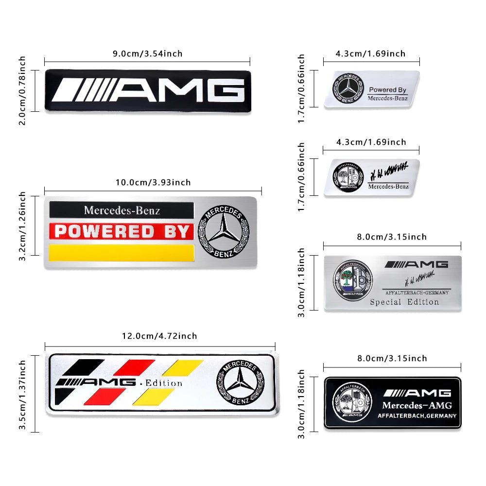 3D Aluminum Car Side Body Trunk Emblem Decoration Sticker For Mercedes Benz AMG Class GLK GLA CLA GLB W108 W447 W204 W205 Fortwo
