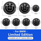 1/4/7pcs 81 72 46 56 68mm Car Front Rear Logo Wheel Hub Center Cover Steering Wheel Center Stickers For BMW X1 X3 X5 X6 E46 E90