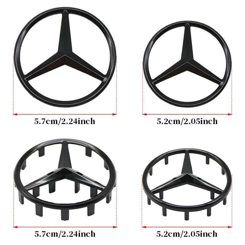 52mm 57mm Pins Sticker Car Steering Wheel Emblem Badge For Mercedes C E S Class CLA CLS W212 W205 W204 Styling Accessories Trim