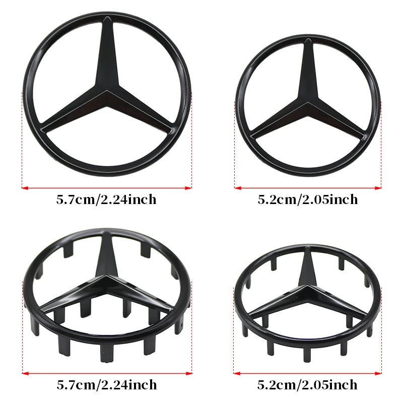 52mm 57mm Pins Sticker Car Steering Wheel Emblem Badge For Mercedes C E S Class CLA CLS W212 W205 W204 Styling Accessories Trim