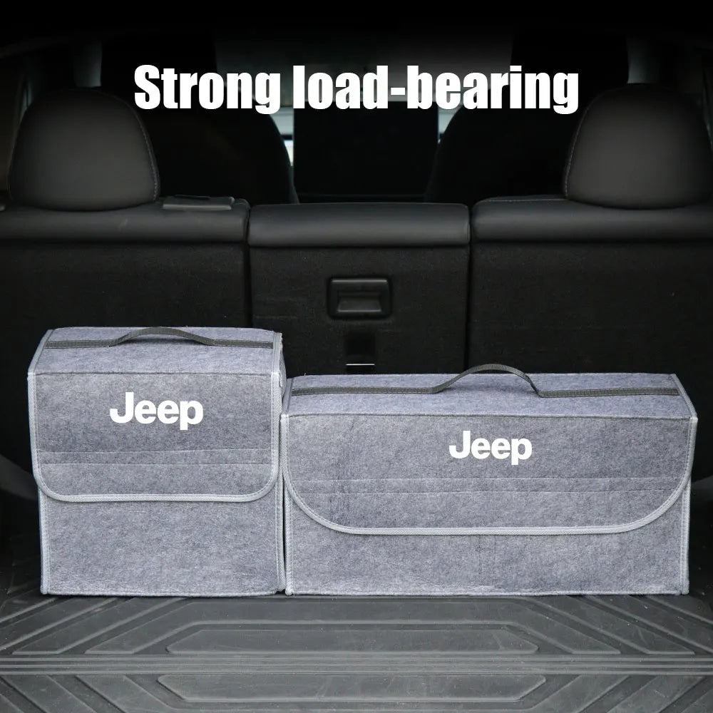 Car Trunk Organizer Box Large Capacity Folding Storage Bag Accessories For Jeep Wrangler Renegade Compass Gladiator Cherokee JL