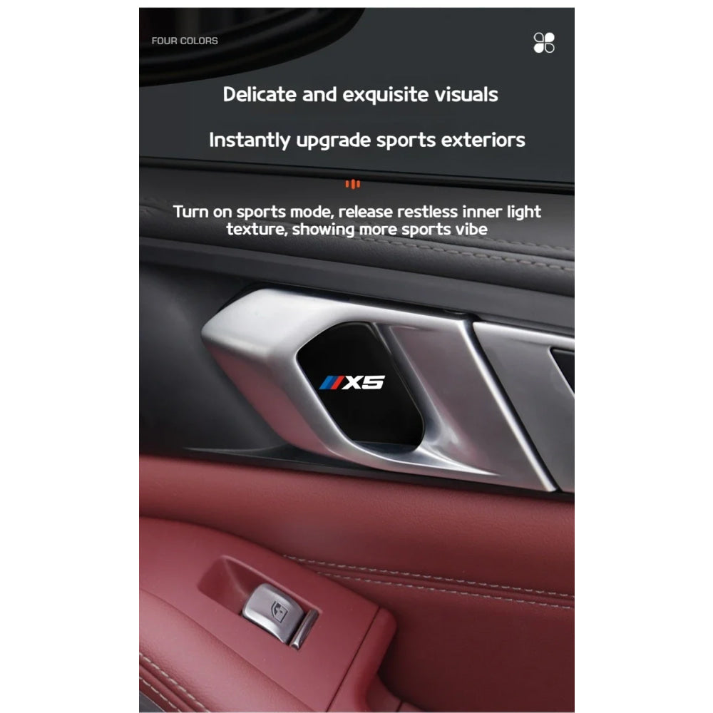 4Pcs Car Inner Door Bowl Guard Stainless Steel For BMW X5 G05 2019-2026 Car Door Handle Protective Trim Exterior Accessories