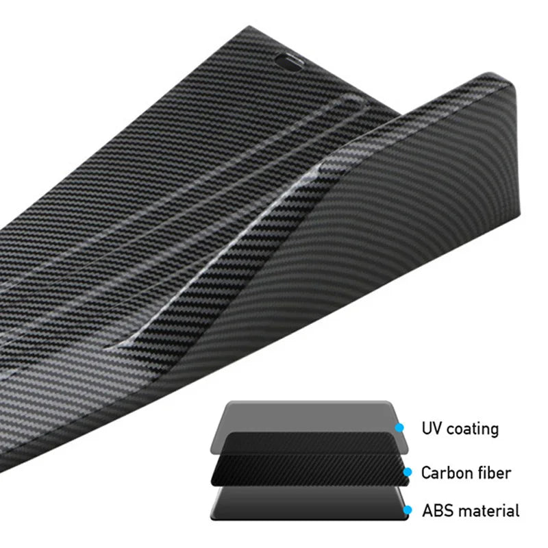 Pair Universal Car Rear Bumper Spoiler Lip Carbon Fiber Wing Trim Protection Anti-crash Diffuser Side Skirt Wrap Angle Splitter