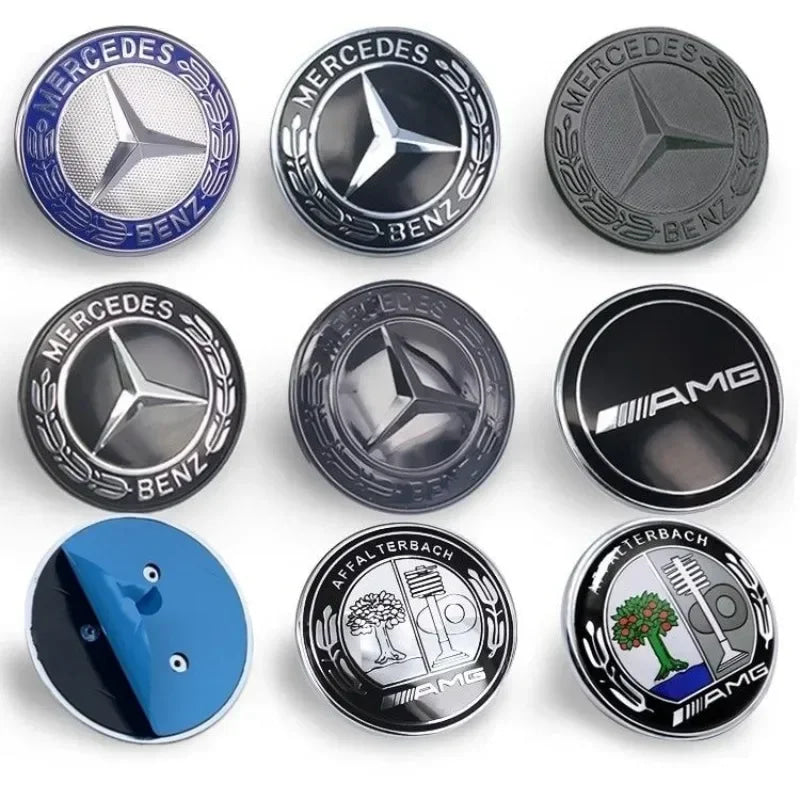 57mm Star Flat Hood Bonnet Logo Mercedes Benz AMG W204 W124 W201 W202 W212 W220 W205 Emblem Badge stickers automobile Accessorie