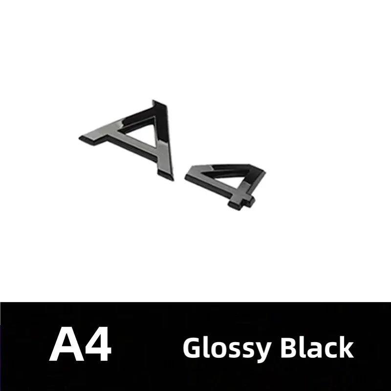Car Rear Trunk Emblem Sticker For Audi A3 A4 A5 A6 A7 A8 Q3 Q5 Q7 Original Size Quarrto Sline Emblem ABS Black Refit Accessories
