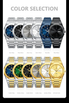 POEDAGAR Military Watch For Men Waterproof Luxury Week Calendar Man Wristwatch Quartz Stainless Steel Fashion Men's Watches Male