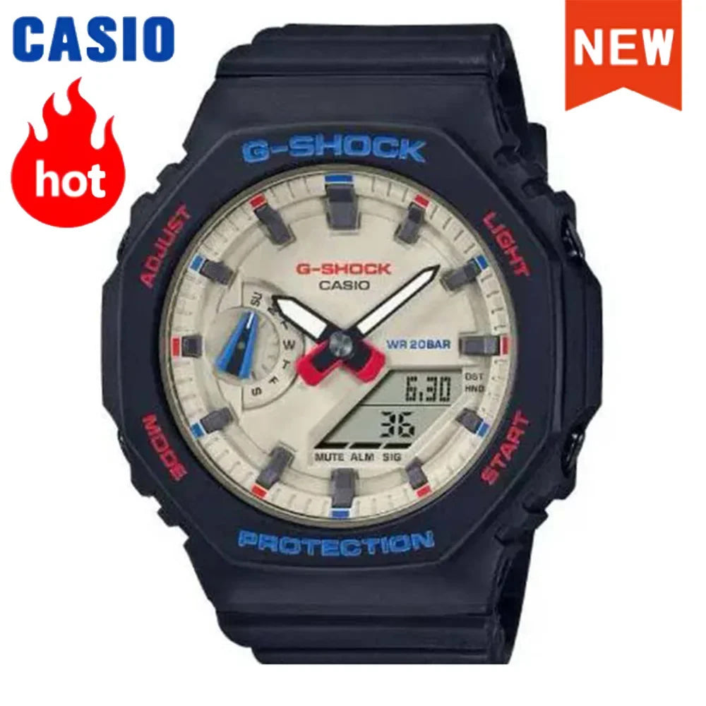 2026 vip Casio GA-2100 men's watch series G-SHOCK small steel cannon series genuine black gold waterproof sports couple watch