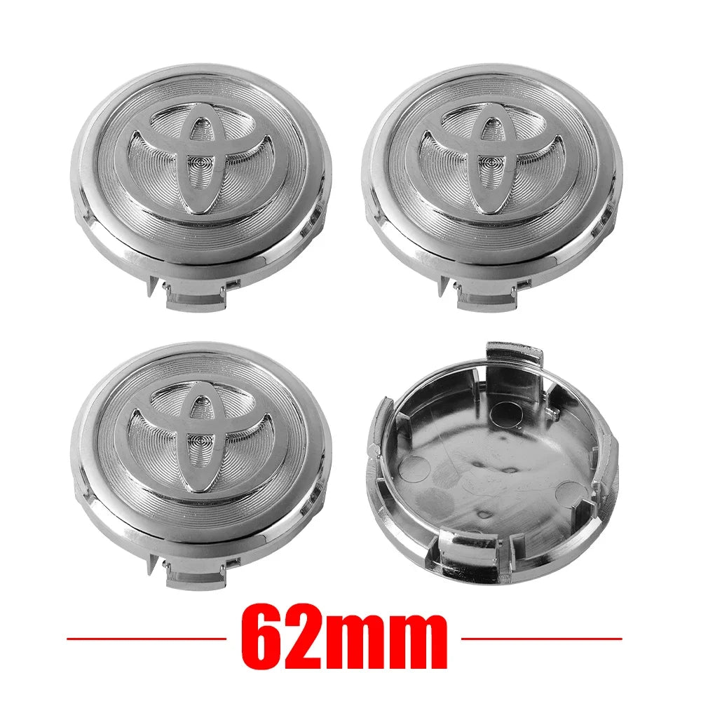 56/62mm Car Wheel Hub Center Caps 4PCS For Toyota Yaris Prius Rav4 Land Cruiser Highlander TRD Corolla C-HR Aygo Mod Parts