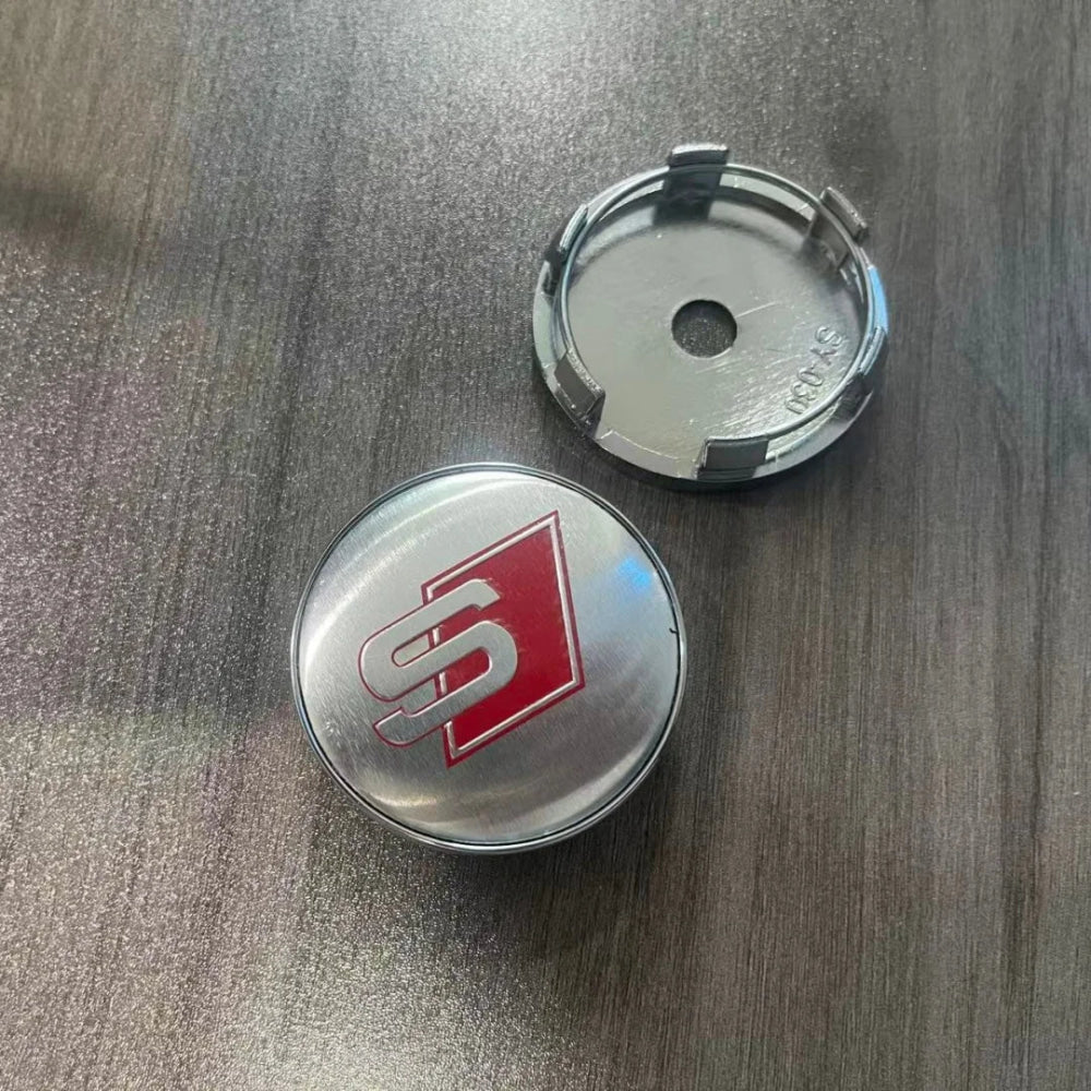 4Pcs 60mm Car Center Wheel Hub Cover Tire Cap For Audi Sline A1 A2 A3 A4 A5 A6 A7 A8 Q1 Q2 Q3 Q4 Q5 Q6 Q7 Q8 TT Auto Accessories