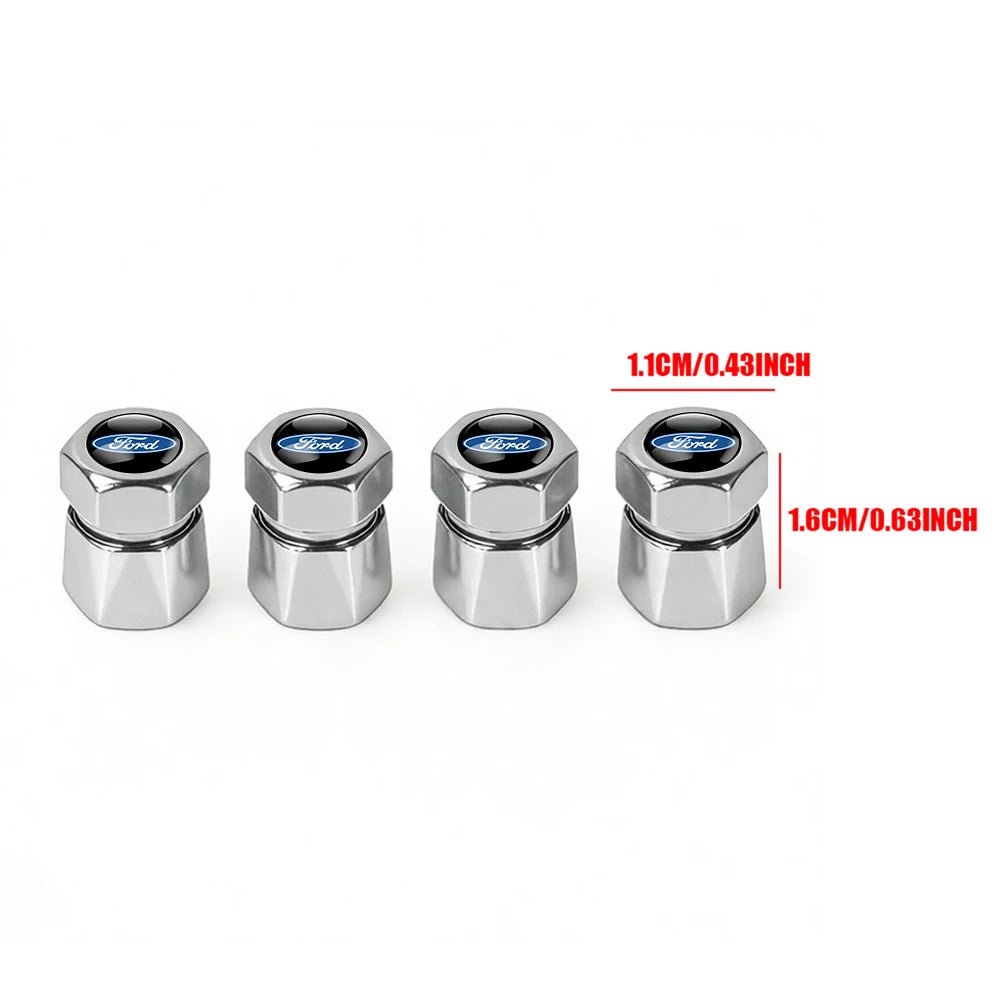 4Pcs 3D Metal Car Tire Wheel Valve Cap Accessories For Ford Focus Mk2 MK3 MK7 MK4 Fiesta Ranger Mustang Kuga Mondeo Explorer GTD