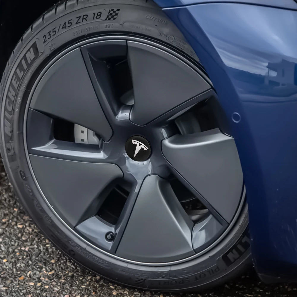 Hot 4pcs 56mm Car Wheel Center Hub Stickers Cap Emblem Cover Tesla Model 3 Model S Model X Y Juniper Roadster Wye Accessories