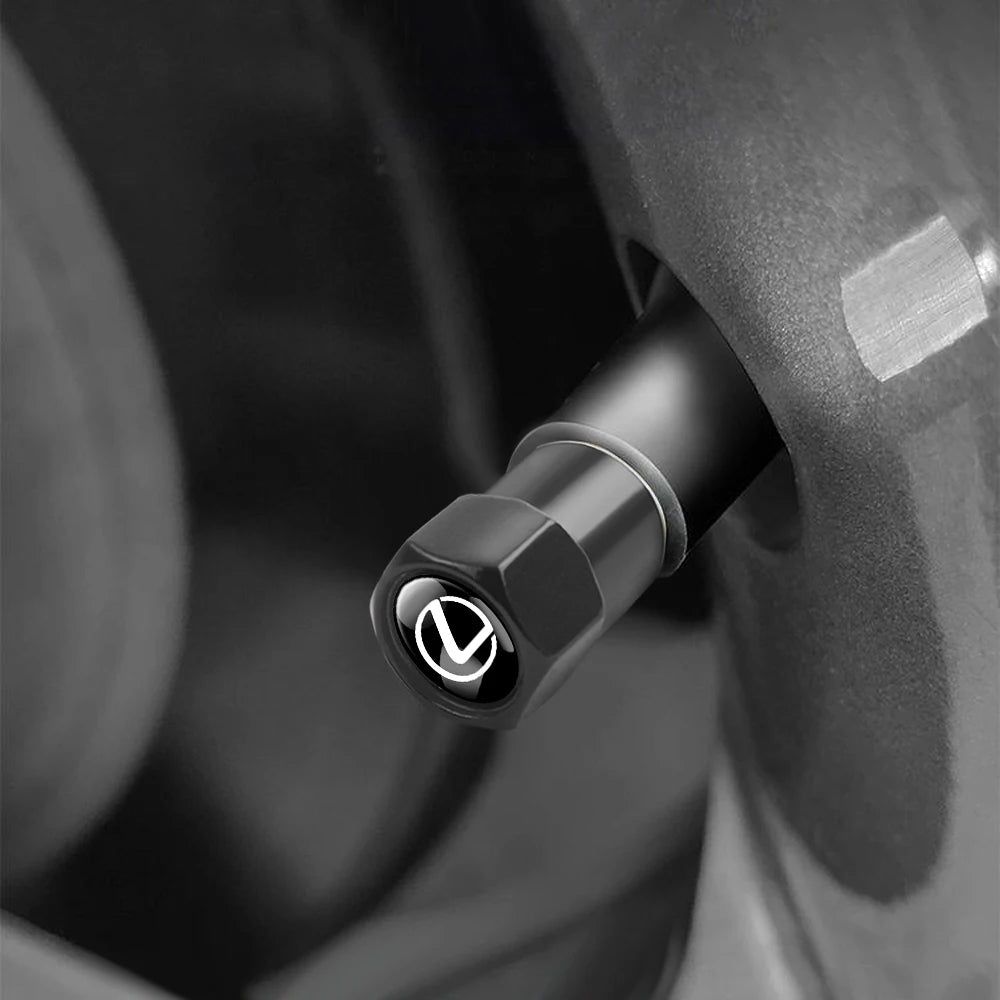 4Pcs Car Wheel Tire Air Valve Caps Stem Covers Exterior Accessories For Lexus LS LC IS350 ES300h ES300 IS250 IS220d NX350h RX LX