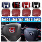 Car Steering Wheel Emblem H-Sticker For Honda Civic Accord City CRV Jade Fit Odyssey Hybrid Red Black Blue Interior Modification