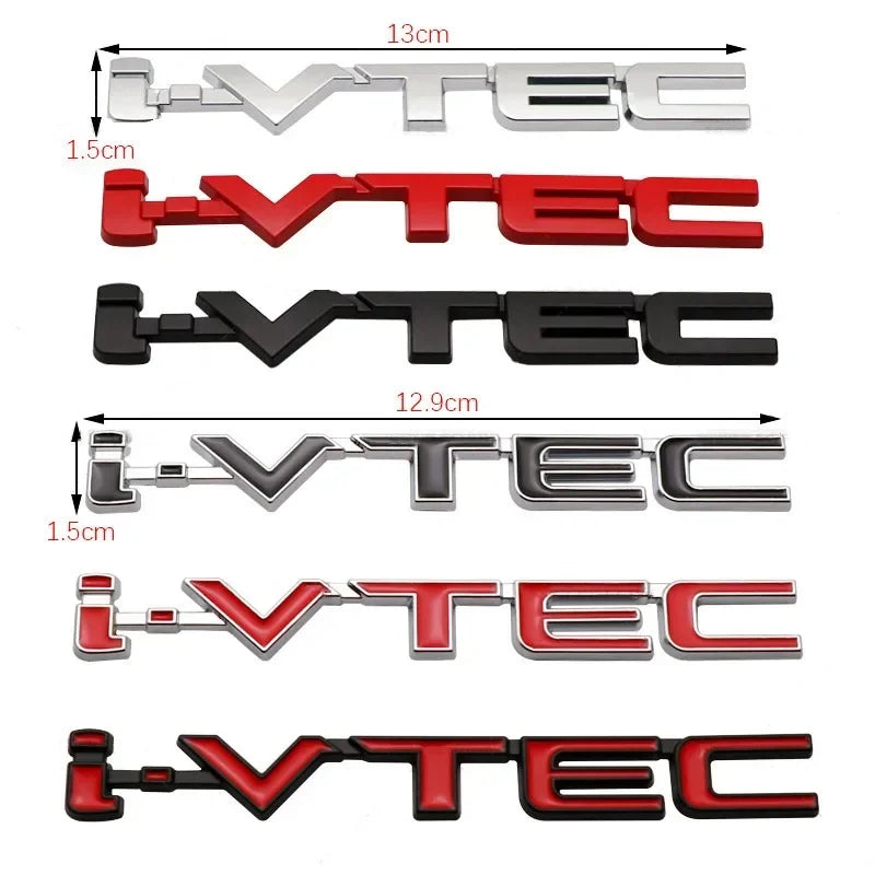 3D Chrome Metal Car Letters Rear Trunk Badge Emblem IVTEC Logo I VTEC Sticker For Honda City Civic Accord Jazz CRV  Accessories
