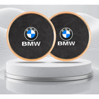 2Pcs Leather Car Coaster Anti-slip Mat Cup Holder Pad For BMW X1 X2 X3 X4 X5 X6 X7 1 3 5 6 7 Series E60 E90 E70 G20 G30 G7