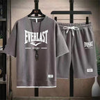 2026 Men's summer suit high quality round neck men's T-shirt 2 pieces shorts running quick dry leisure quick dry.
