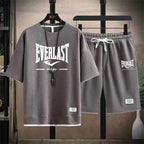 2026 Men's summer suit high quality round neck men's T-shirt 2 pieces shorts running quick dry leisure quick dry.