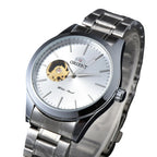 Orient Watch  Double Lion Japanese Fully Automatic Mechanical Watch Hollowed Out Business Men's Watch Stainless Steel Strip