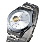 Orient Watch  Double Lion Japanese Fully Automatic Mechanical Watch Hollowed Out Business Men's Watch Stainless Steel Strip