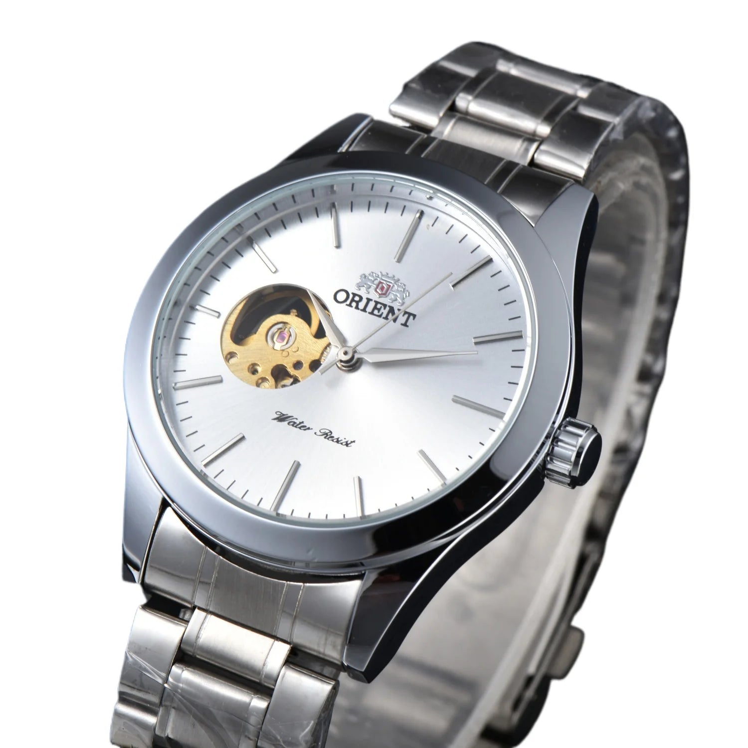 Orient Watch  Double Lion Japanese Fully Automatic Mechanical Watch Hollowed Out Business Men's Watch Stainless Steel Strip