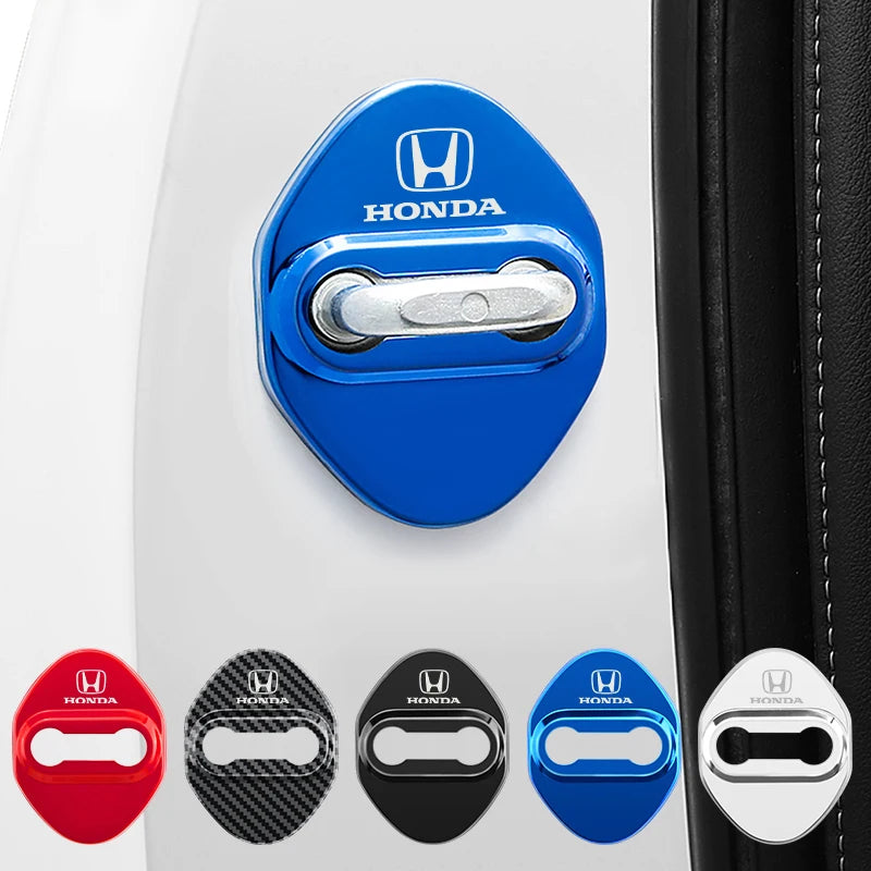 Stickers 4Pcs Car Door Lock Cover Stainless Steel Protector Cap For Honda Odyssey Spirior CR-V Civic HR-V City Accord