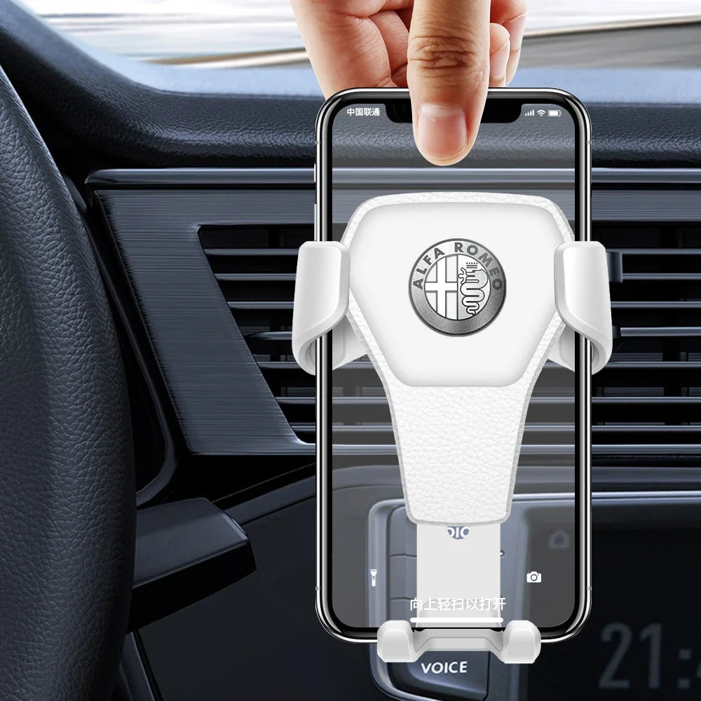 Car Mobile Phone Holder Air Outlet Gravity Sensor Auto Accessories For Alfa Romeo Giulia Stelvio Giulietta 156 159 147 Mito Brer