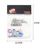 JDM Fender Washers M6 Bolt Set Car Modification Gasket Screw Fender Bumper Engine Aluminum Concave Screws Hex Fastener for Honda