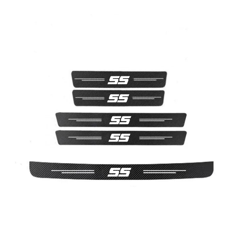 Carbon Fiber Car Stickers Door Sill Protector Bumper Protection Tape for Chevrolet SS Sport Cruze Camaro Captiva Aveo Lacetti