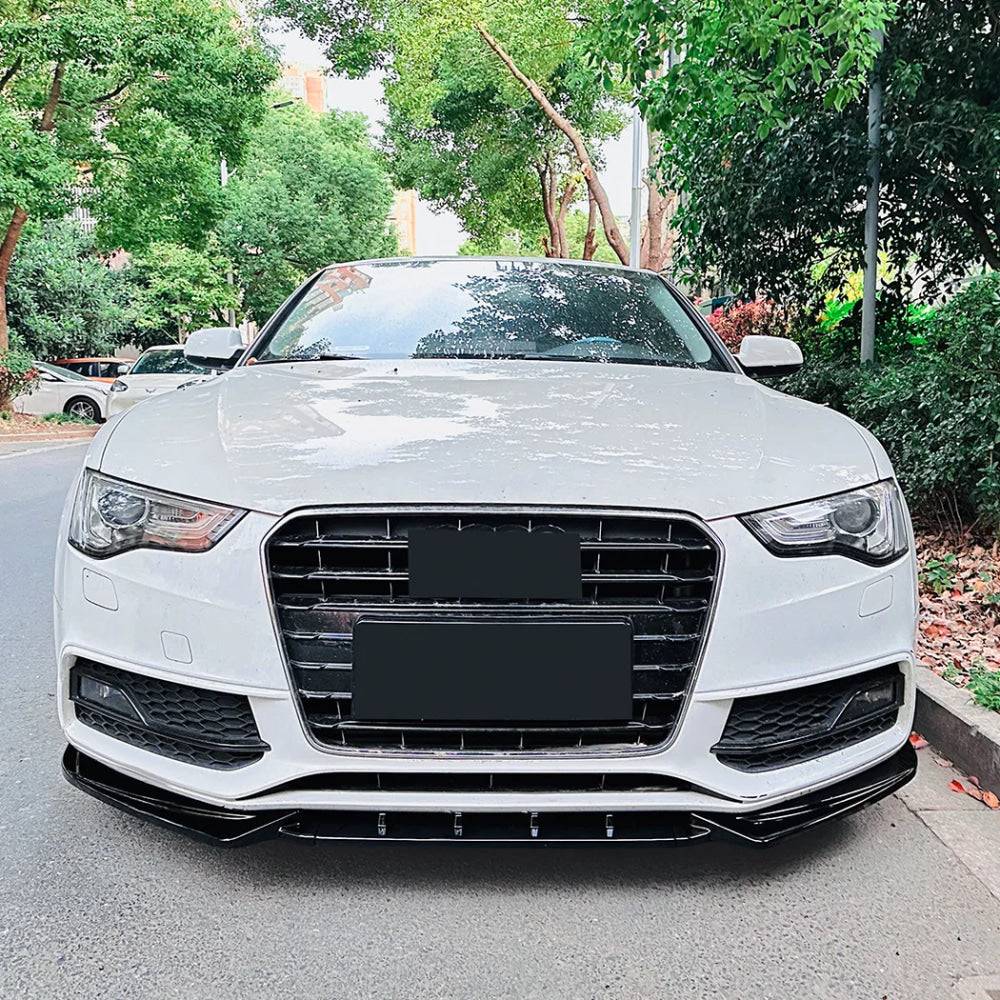 3Pcs Front Bumper Splitter Spoiler Lip For Audi A5 S-Line S5 2012- 2017 Glossy Black Front Bumper Spoiler Diffuser Body Kit