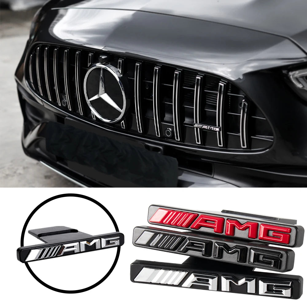 Car Front Grille Emblem Decoration Sticker Auto Styling Accessories For Mercedes Benz AMG W204 W205 B180 W221 W447 Smart CLG GLS
