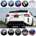 Carbon Fiber 50th Anniversary Front Rear Logo Kit for BMW 82mm 74mm Badge F30 F10 E46 E90  2-Pin Base DIY Replacement Decor Set