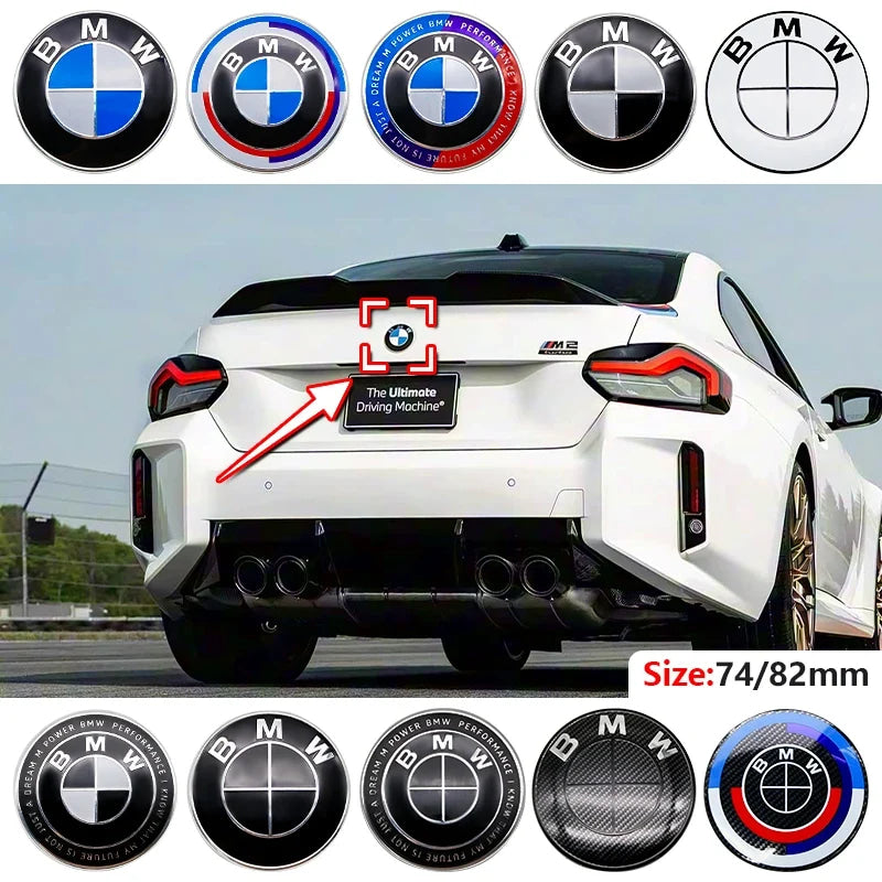 Carbon Fiber 50th Anniversary Front Rear Logo Kit for BMW 82mm 74mm Badge F30 F10 E46 E90  2-Pin Base DIY Replacement Decor Set