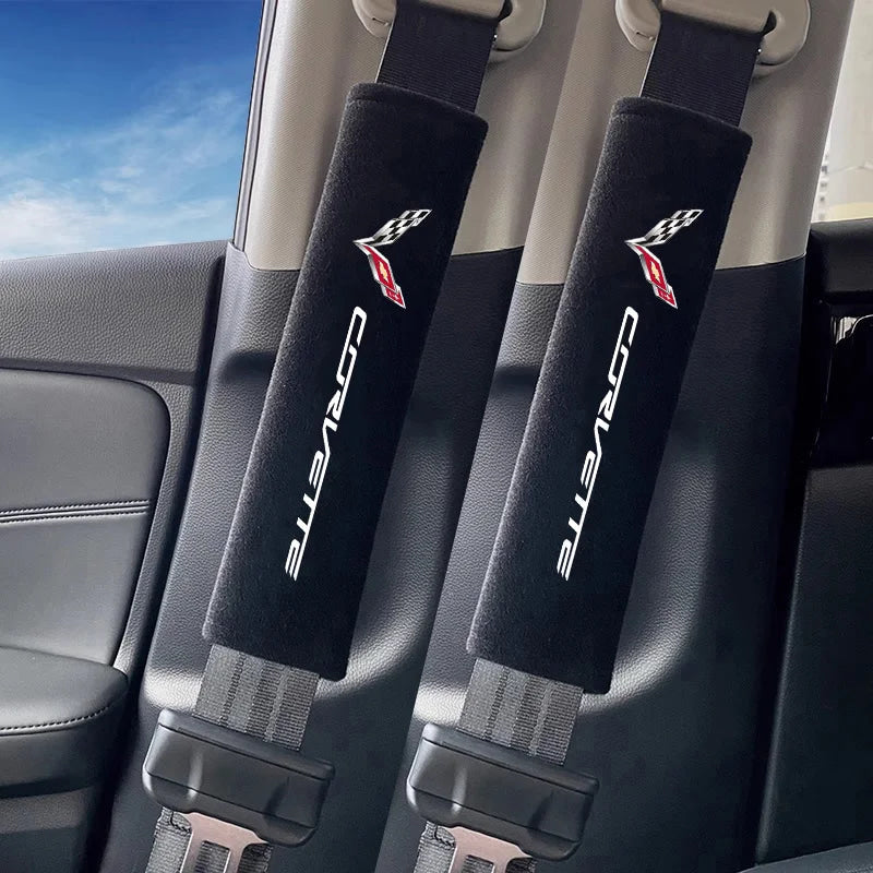 Car Seatbelt Shoulder Pad Cover Carbon Fiber Seat Belt Protector for Corvette C1 C2 C3 C4 C5 C5 C6 C7 C6-R C8