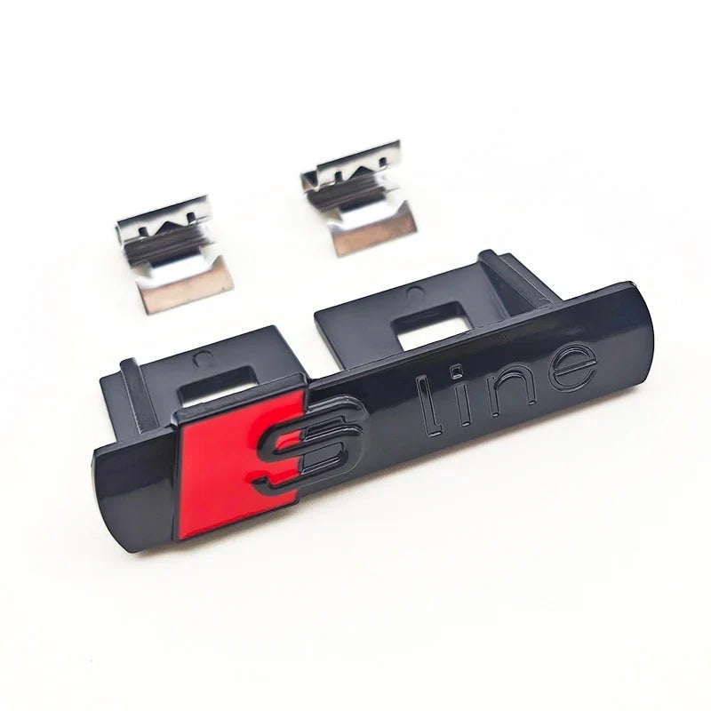 3D Metal Logo Sline Emblem Car Fender Side Sticker Front Grill Badge For Audi A3 A4 A5 A6 A7 S3 S4 S5 S6 TT S Line Accessories