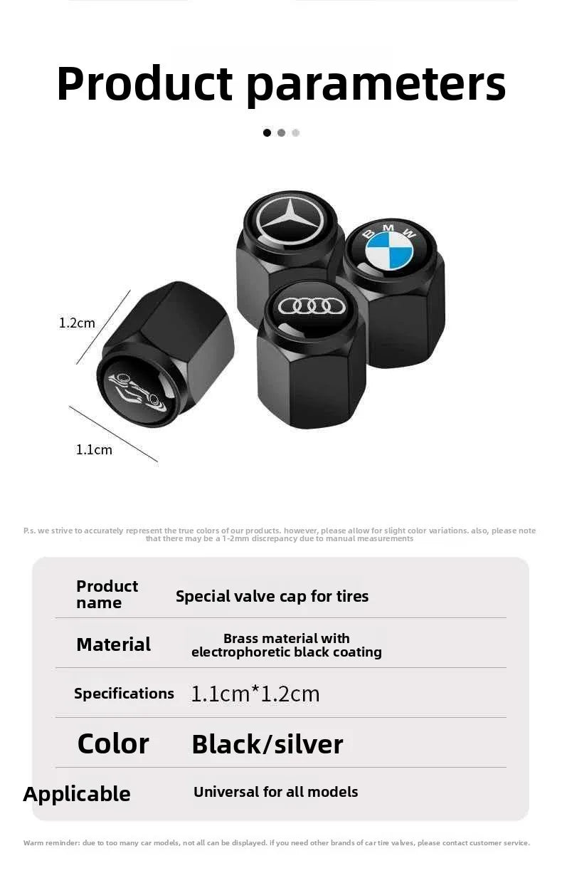 4Pcs Metal Tire Valve Stem Caps Fit BMW X Series M Series Car Accessories