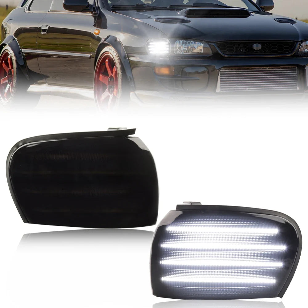 2X Front Corner Side Marker Light Parking Light Turn Signal Light LED For 1995 1996 1997 1998 1999 2000 2001 Subaru Impreza WRX