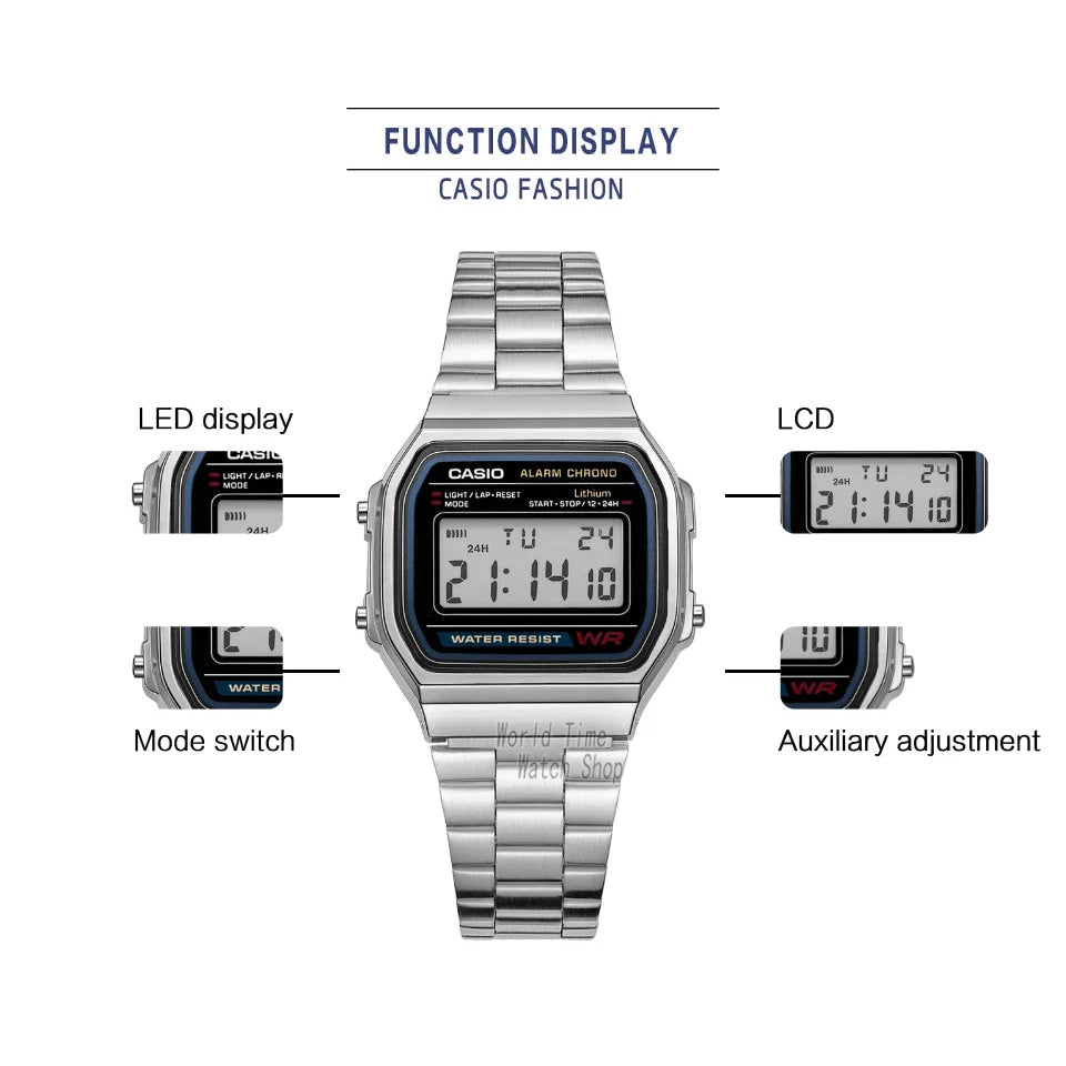 Casio watch silver watch men set brand luxury LED digital Waterproof Quartz men watch Sport military Wrist Watch relogio masculi