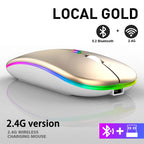 Ratón inalámbrico Bluetooth recargable con 2,4 GHz USB RGB 1600DPI ratón para ordenador portátil tableta PC Macbook Gaming Mouse Gamer