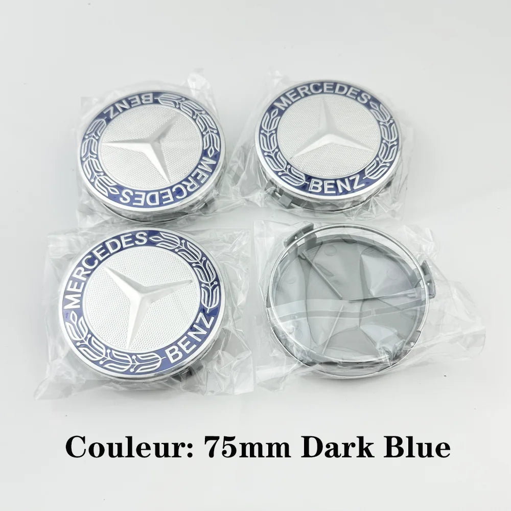 4pcs 75mm Car Wheel Center Caps For Mercedes Benz W203 W204 W205 W212 W213 W222 W223 X253 W176 W177 W117 C118 W166 W167 B/C/E/S